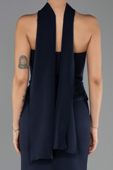 Long Navy Blue Mermaid Evening Gown ABU6575