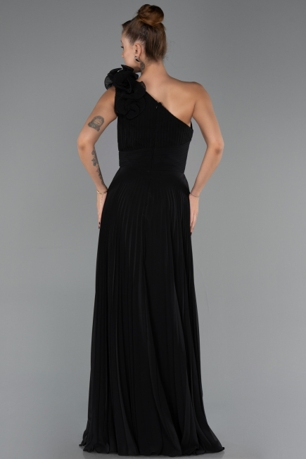 Long Black Chiffon Evening Dress ABU6593
