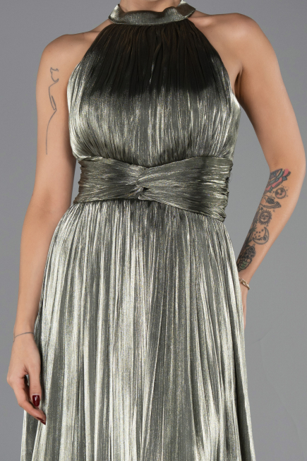 Long Olive Drab Chiffon Prom Gown ABU6594