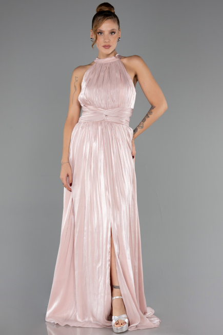 Long Powder Color Chiffon Prom Gown ABU6594