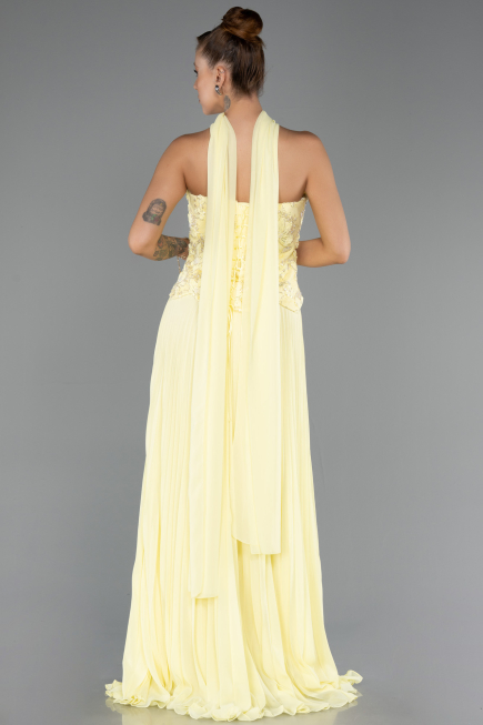 Long Yellow Chiffon Evening Dress ABU6436