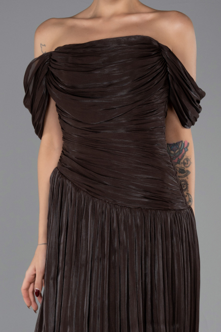 Long Brown Chiffon Prom Gown ABU6602