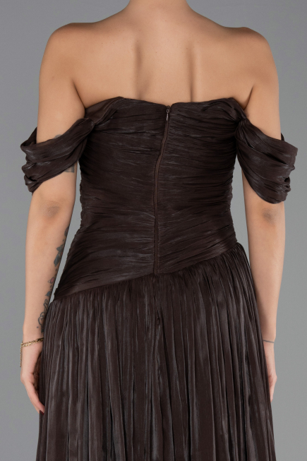 Long Brown Chiffon Prom Gown ABU6602