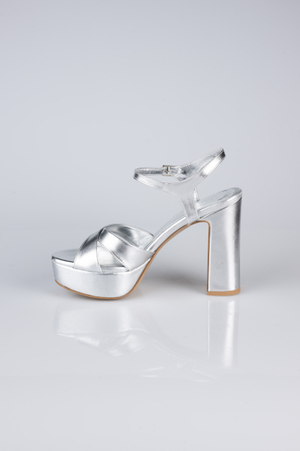 Silver Skin Platform Heel ABC2104