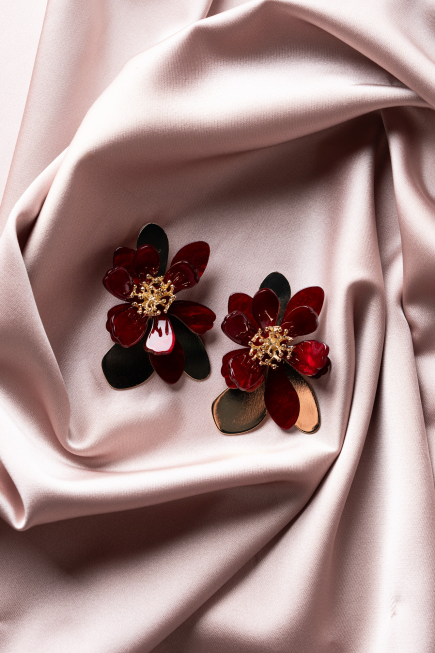 Burgundy Earring DF1061