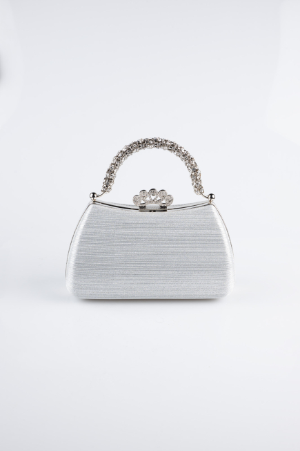 Silver Laser Cut Evening Bag KC711
