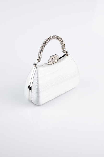 Silver Laser Cut Evening Bag KC711