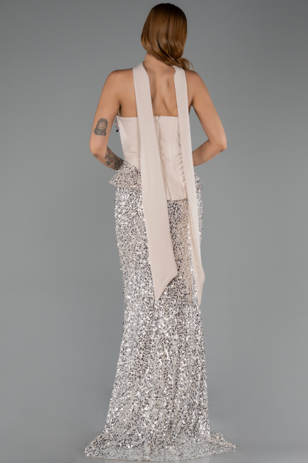 Long Beige Mermaid Prom Dress ABU6620