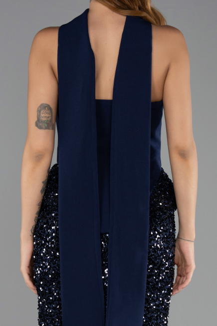 Long Navy Blue Mermaid Prom Dress ABU6620