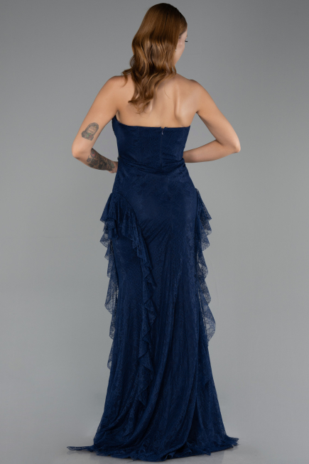 Long Navy Blue Dantelle Mermaid Evening Gown ABU6621