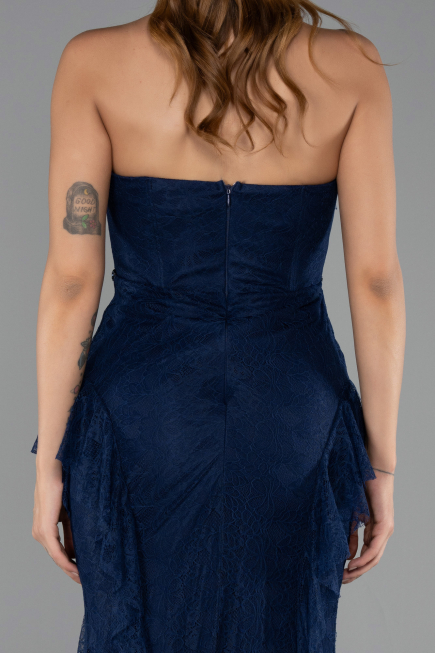 Long Navy Blue Dantelle Mermaid Evening Gown ABU6621