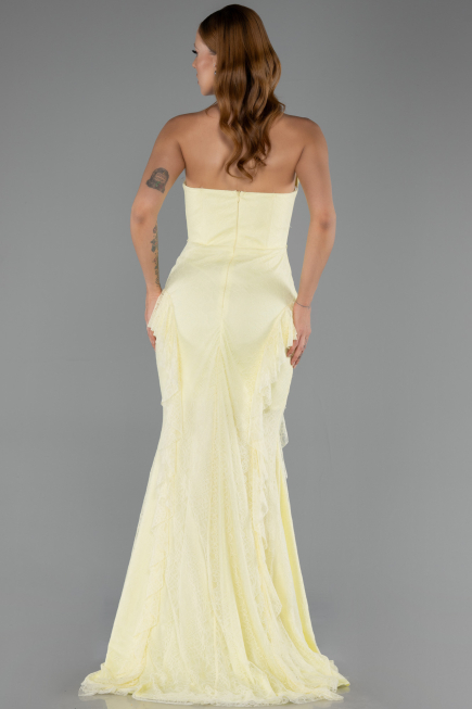 Long Yellow Dantelle Mermaid Evening Gown ABU6621