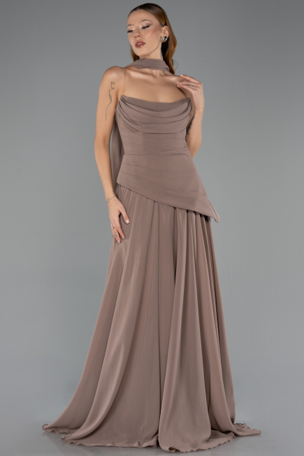Long Cappuccino Chiffon Prom Gown ABU5763