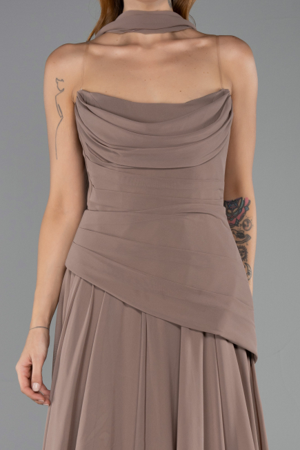 Long Cappuccino Chiffon Prom Gown ABU5763