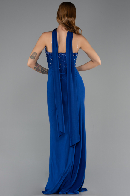 Long Sax Blue Prom Gown ABU5564