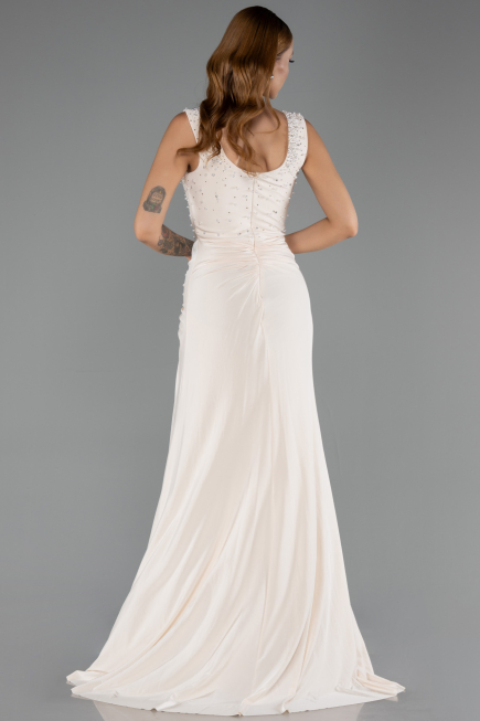 Long Beige Evening Dress ABU6552