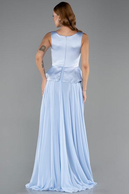 Long Light Blue Chiffon Evening Dress ABU6568