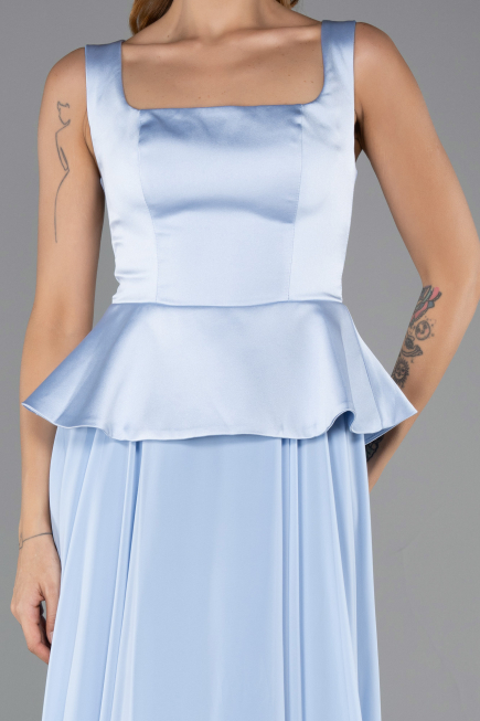Long Light Blue Chiffon Evening Dress ABU6568