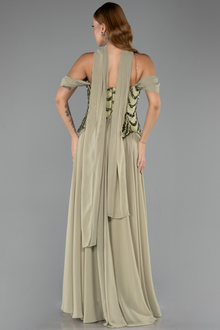 Long Pistachio Green Chiffon Evening Dress ABU6532