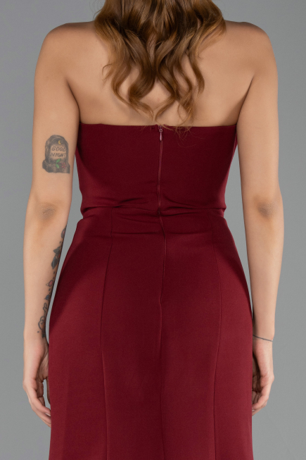 Long Burgundy Mermaid Evening Gown ABU6526