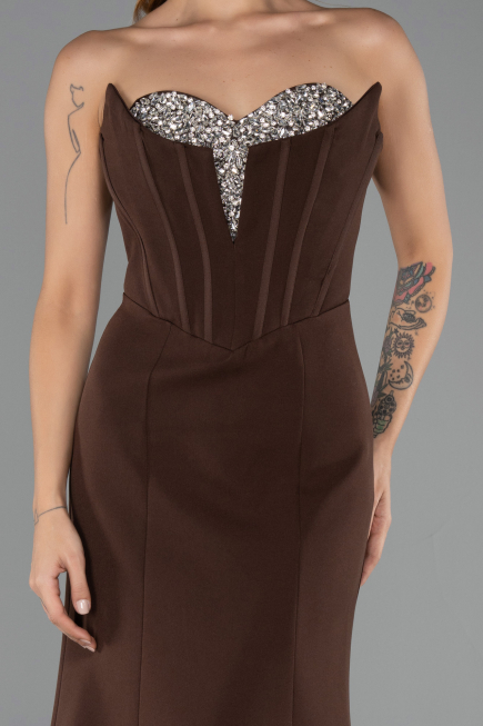 Long Brown Mermaid Evening Gown ABU6526