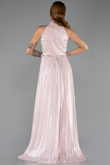 Long Powder Color Chiffon Prom Gown ABU6614