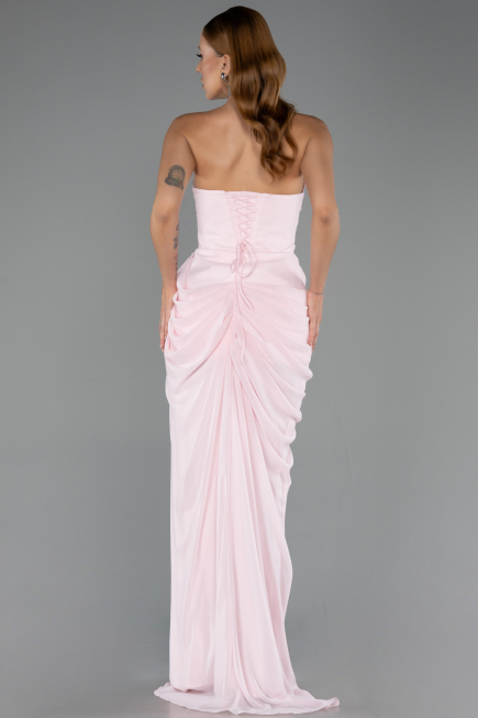 Long Powder Color Chiffon Evening Dress ABU6589