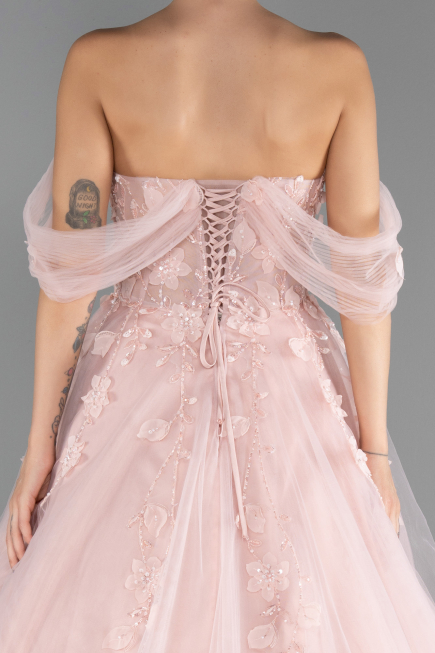 Long Powder Color Haute Couture Dress ABU6637