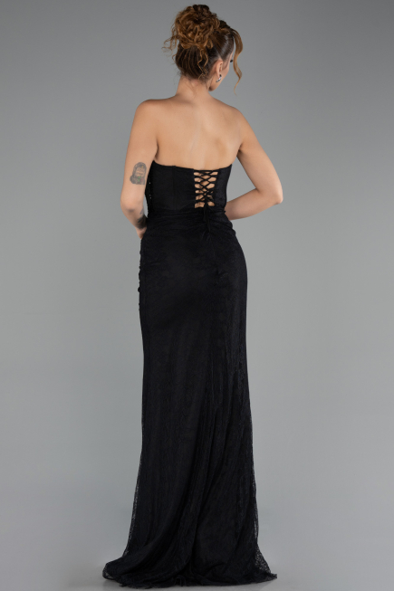 Long Black Dantelle Evening Dress ABU6639