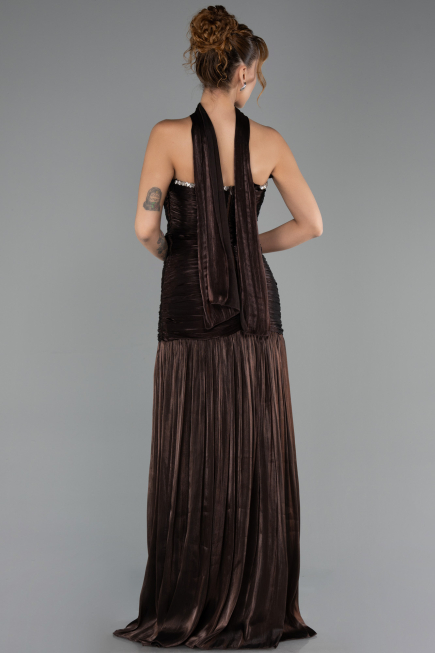 Long Brown Chiffon Prom Gown ABU6643