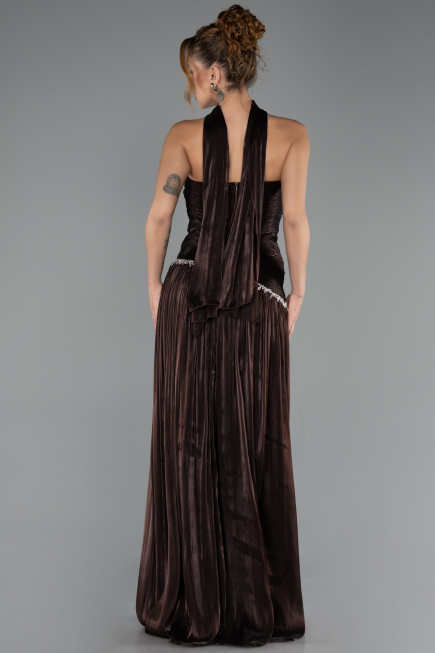 Long Brown Chiffon Prom Gown ABU6644