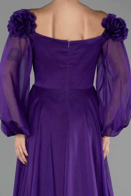 Long Purple Chiffon Evening Dress ABU6654