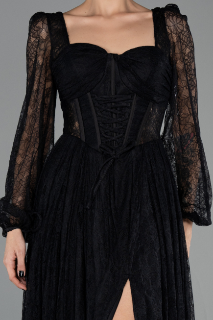 Midi Black Dantelle Cocktail Dress ABK2703