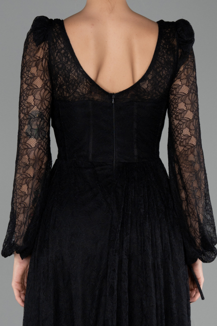 Midi Black Dantelle Cocktail Dress ABK2703