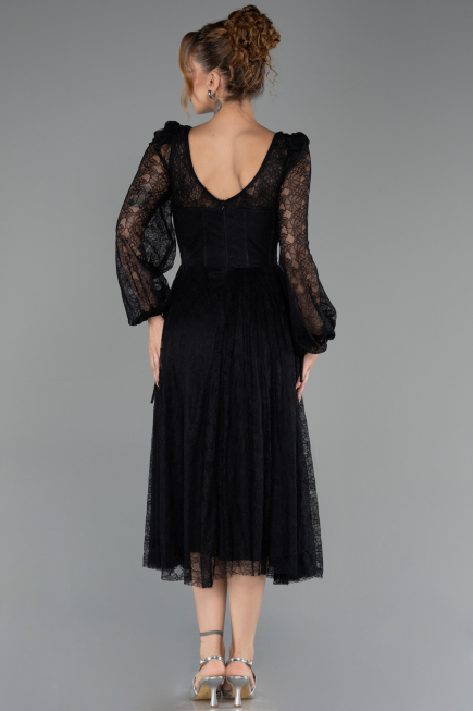 Midi Black Dantelle Cocktail Dress ABK2703