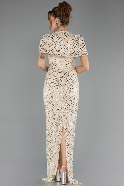 Long Beige Scaly Evening Dress ABU6641