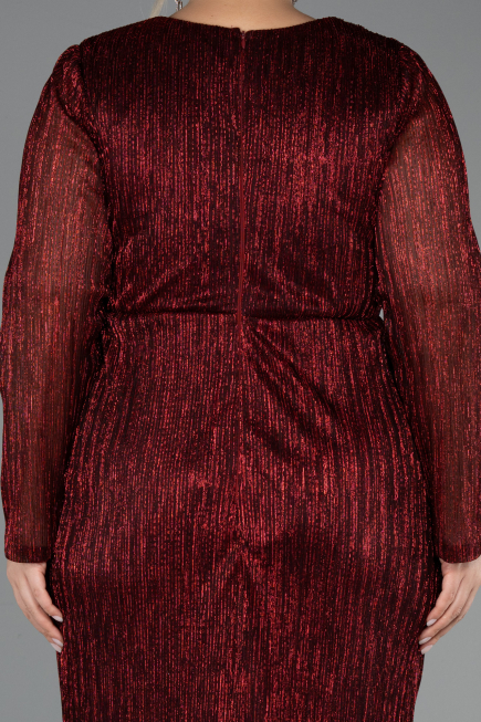 Long Burgundy Plus Size Evening Gown ABU6609