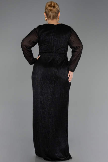 Long Black Plus Size Evening Gown ABU6609