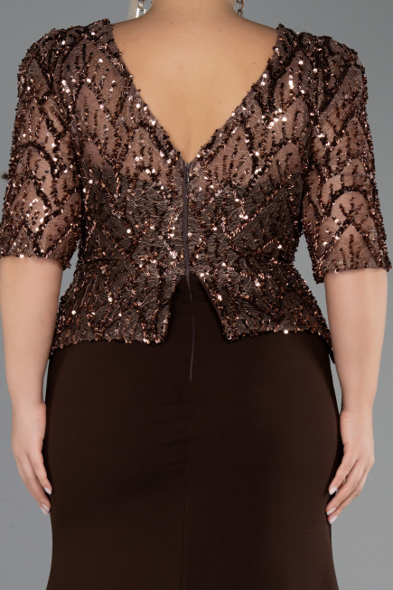 Long Brown Oversized Evening Dress ABU6618