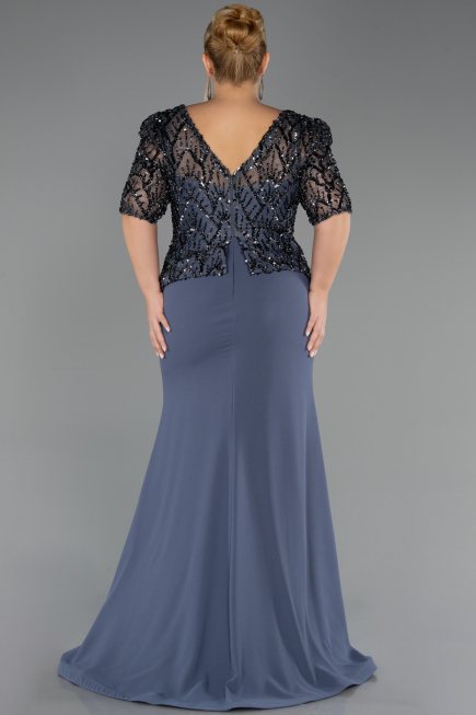 Long Anthracite Oversized Evening Dress ABU6618