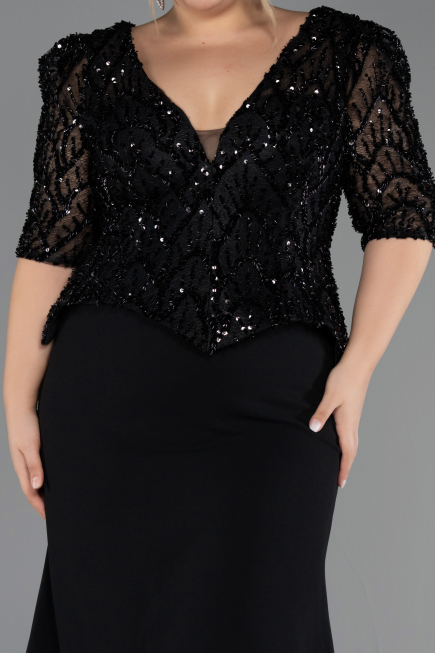 Long Black Oversized Evening Dress ABU6618