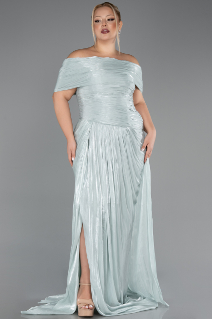 Long Mint Chiffon Plus Size Evening Gown ABU6604