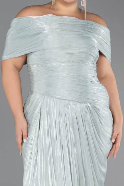 Long Mint Chiffon Plus Size Evening Gown ABU6604