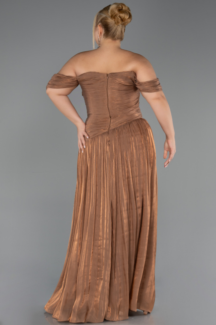 Long Copper Chiffon Plus Size Evening Gown ABU6603