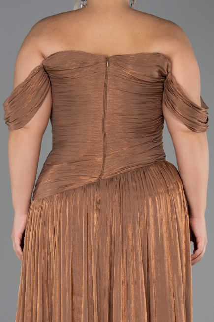 Long Copper Chiffon Plus Size Evening Gown ABU6603