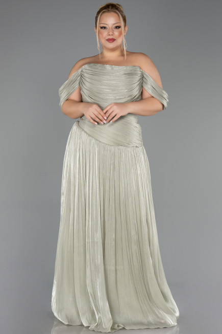 Long Mint Chiffon Plus Size Evening Gown ABU6603