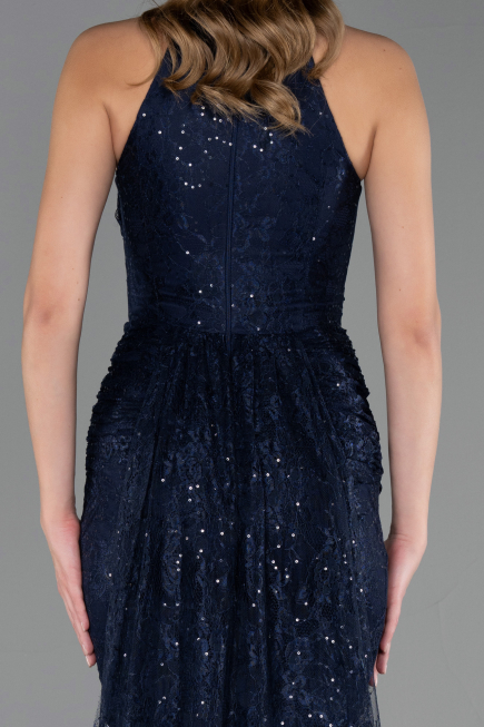 Long Navy Blue Dantelle Evening Dress ABU6084