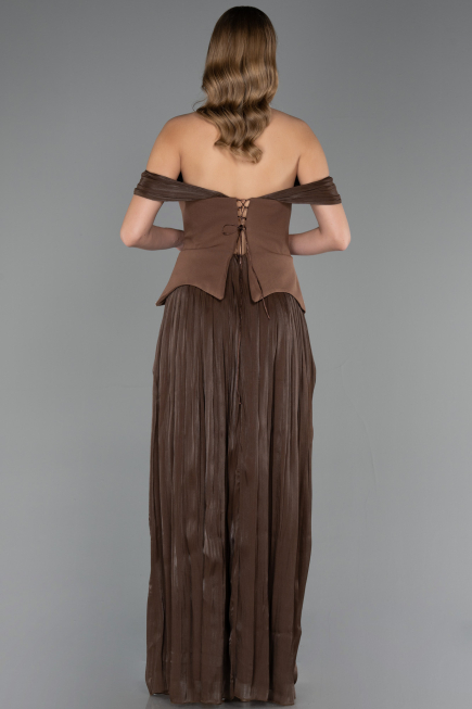 Long Brown Chiffon Evening Dress ABU6203