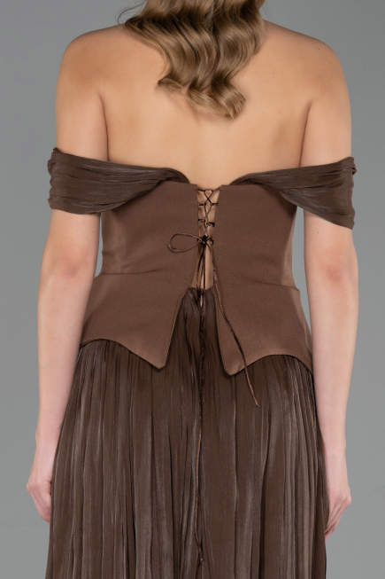Long Brown Chiffon Evening Dress ABU6203