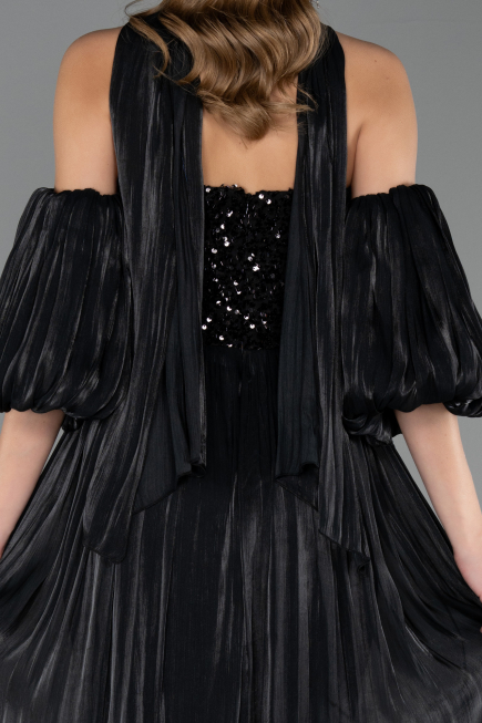 Long Black Chiffon Evening Dress ABU6533